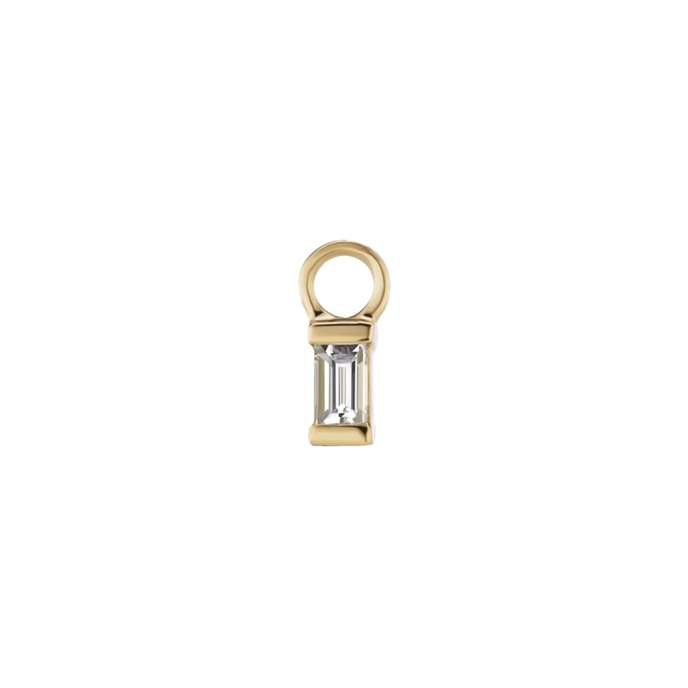 MARIAH TASH Diamond Baguette Charm 14K in rose gold